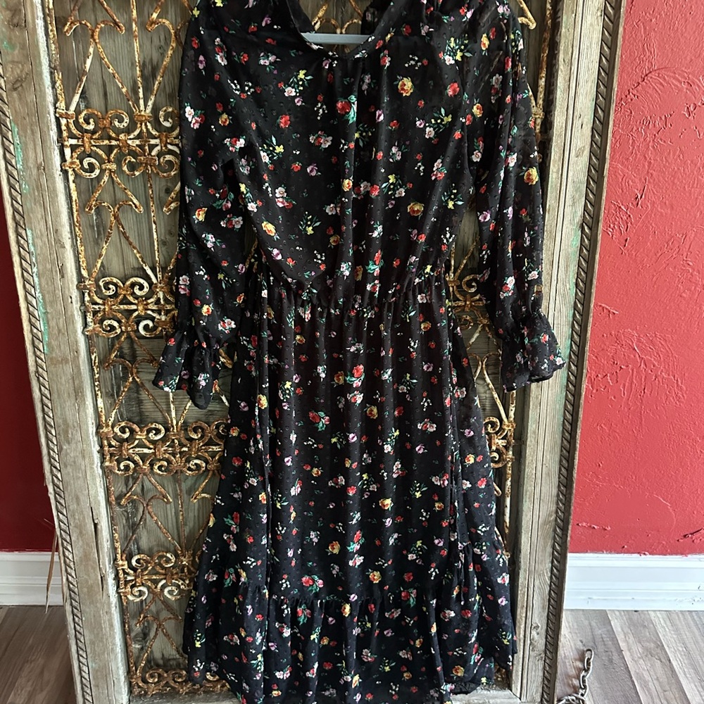 Banana Republic Black Floral Dress